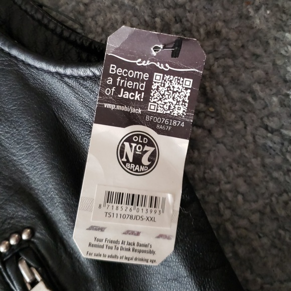 RARE Women's authentic leather Jack Daniels vest - Picture 3 of 4